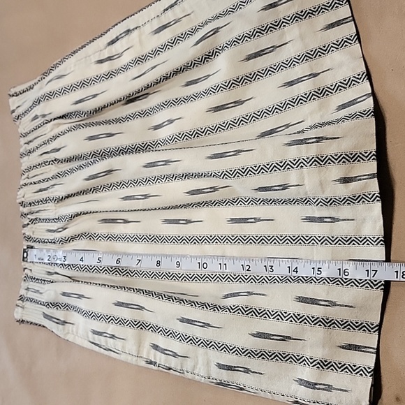 J. Crew Size 00 Cream & Blue Tribal / Boho / Aztec Pattern A-Line Mini Skirt - Picture 5 of 9
